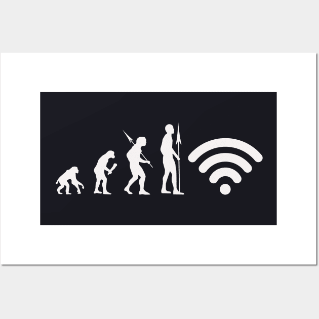 Wifi Evolution Internet Junkie Nerd Wall Art by Foxxy Merch